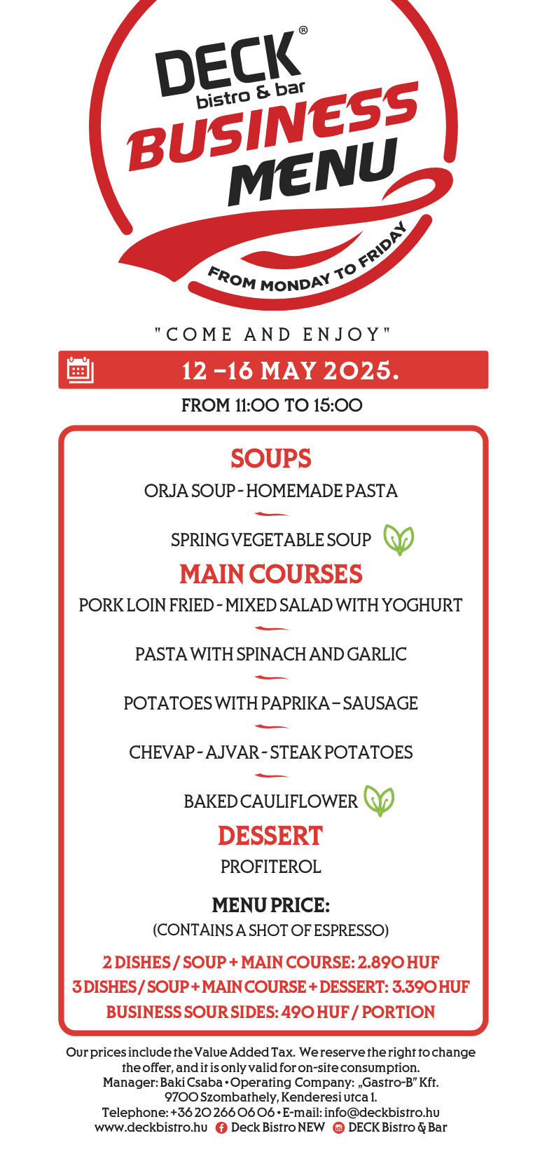 Business Menu EN